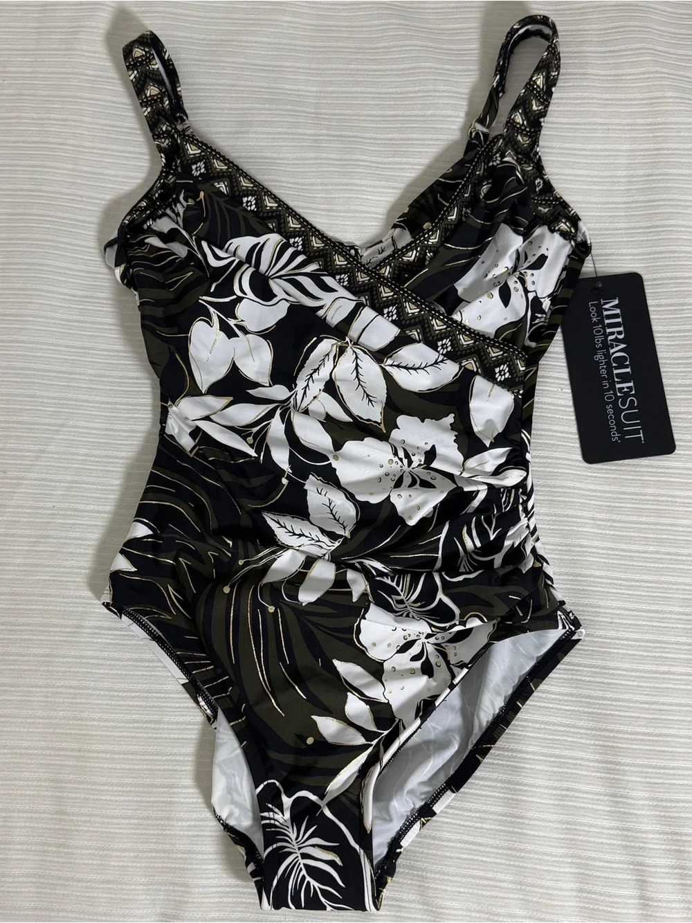 194$ Miraclesuit Elle Dorado Escape Underwired One-Piece Swimsuit Size 12 Black - Picture 9 of 13